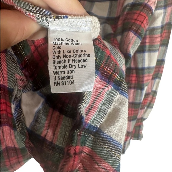 Saddlebred | Women’s Flannel | Size Medium | 100% Cotton | Red/Green/Blue Plaid - Picture 3 of 6